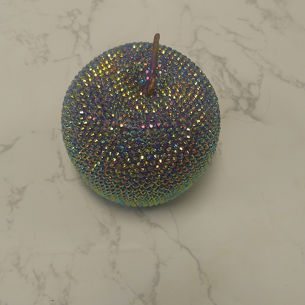 Custom purple rhinestone ceramic Apple